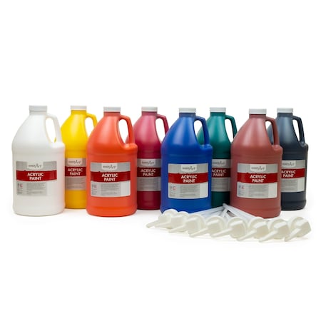 Handy Art Acrylic Paint, Half Gallon, Primary Set, 8 Colors 881-035